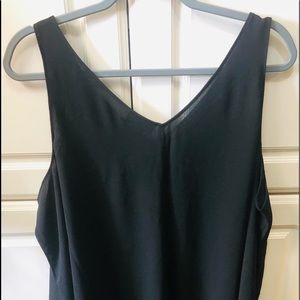 LB NWT 18 Black Layered Sleeveless Blouse